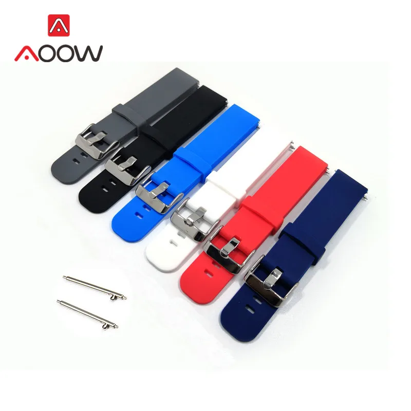 

18mm 20mm 22mm Silicone Sport Strap for Samsung Galaxy Watch Active 42mm 46mm Gear S2 S3 Garmin Huawei Amazfit bip Bracelet Band