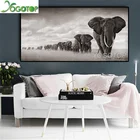 Алмазная живопись YOGOTOP большого размера 5D сделай сам, черные африканские слоны, дикие животные, алмазная вышивка, полная мозаика YY1150