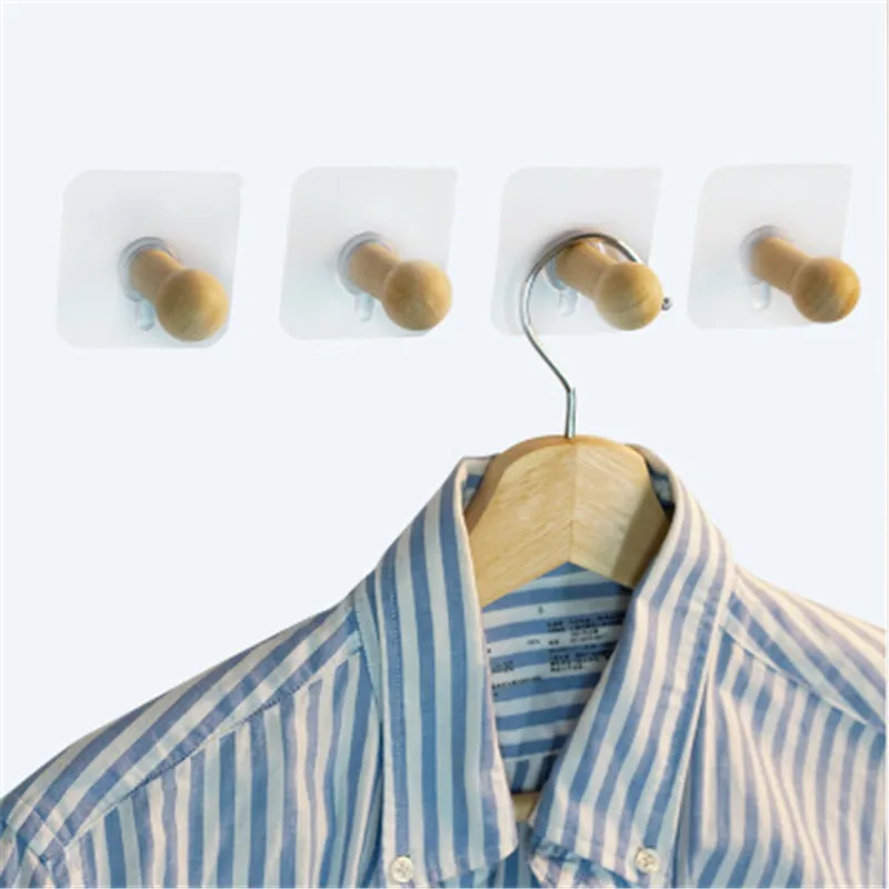 4 шт./компл. хит продаж деревянная практичная настенная вешалка для ванной