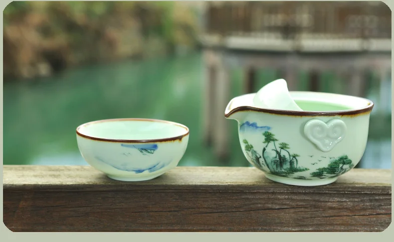 1 горшок 1 чашка Gaiwan расписанный вручную фарфоровый чайник чашка для чая, гайвань дорожный чайный набор кунг-фу чайные наборы чайная чашка Quik керамический чайник