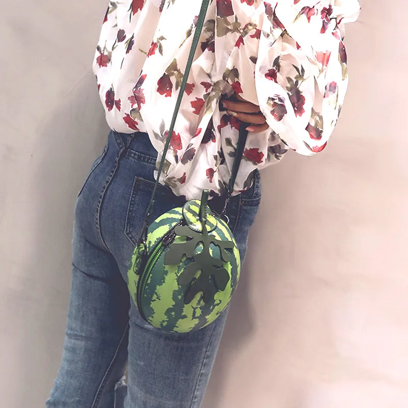 Модная женская сумка через плечо в форме арбуза из искусственной кожи мини-сумки