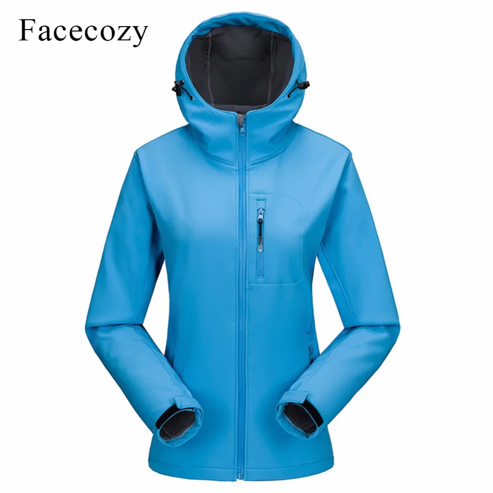 Facecozy Женская флисовая зимняя теплая куртка для пешего туризма пальто с капюшоном