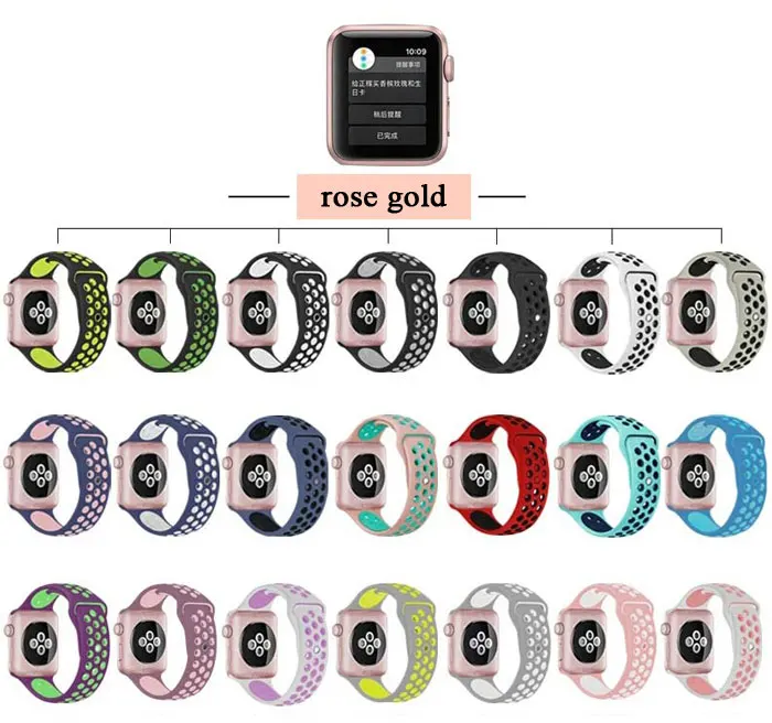 Спортивный ремешок для часов для apple watch, ремешок 42 мм, 38 мм, Версия 44 мм 40 мм, ремешок для наручных часов iwatch, ремешок series 5/4/3/2/1 силиконовый браслет аксессуары
