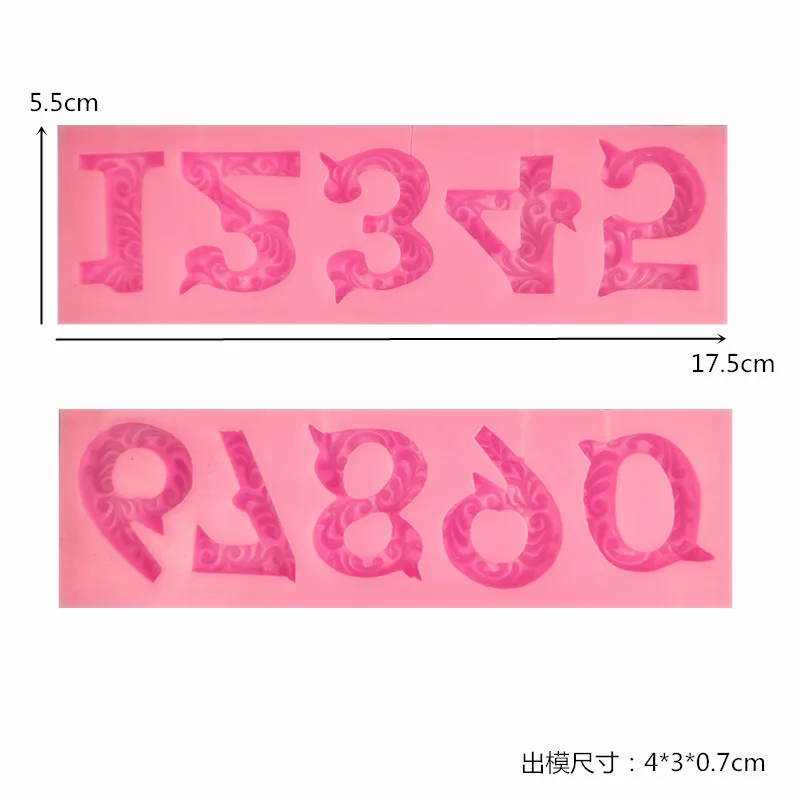 Modeling Arabic Numerals Sugar Silica Gel Chocolates Model DIY Cake Baking Dessert Tools Party Decoration Fondant Silicone Mold |