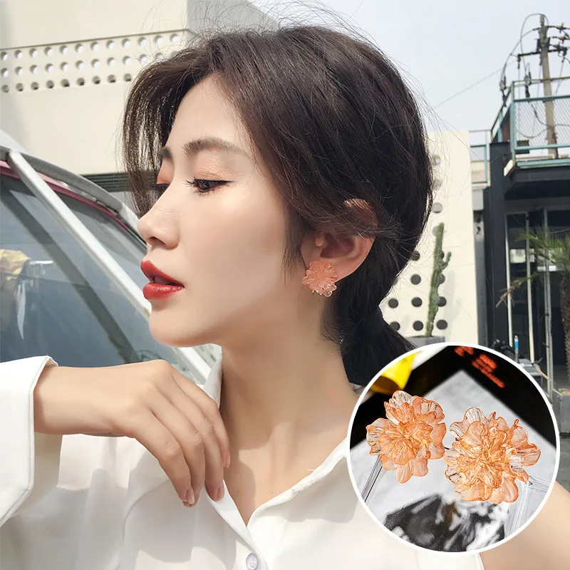 Блестящие сбоку новые модные брендовые ювелирные изделия акриловые цветочные