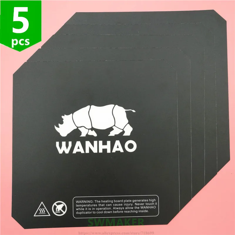 

5pcs Wanhao i3 3D printer spare parts printing heated bed sticker Prusa i3 heating plate build tape black 200mm/214mm/220mm