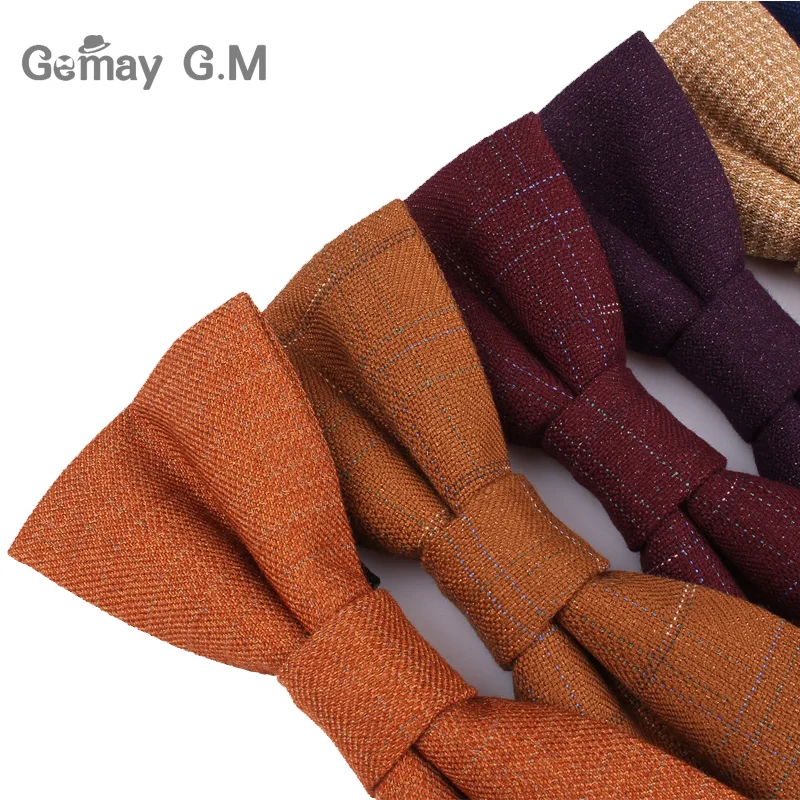 

High Quality Cotton Wool Bowtie For Men Casual Neckties Plaid Bow tie Corbata Wedding Bowties Business Suits Cravat