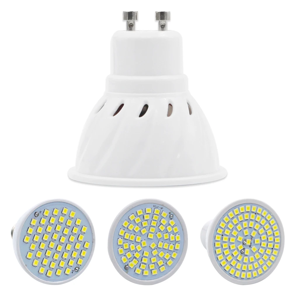 Лампада Светодиодная лампа E27 E14 GU10 MR16 220V Bombillas прожектор 48 60 80LED 2835 Lampara Лампы и
