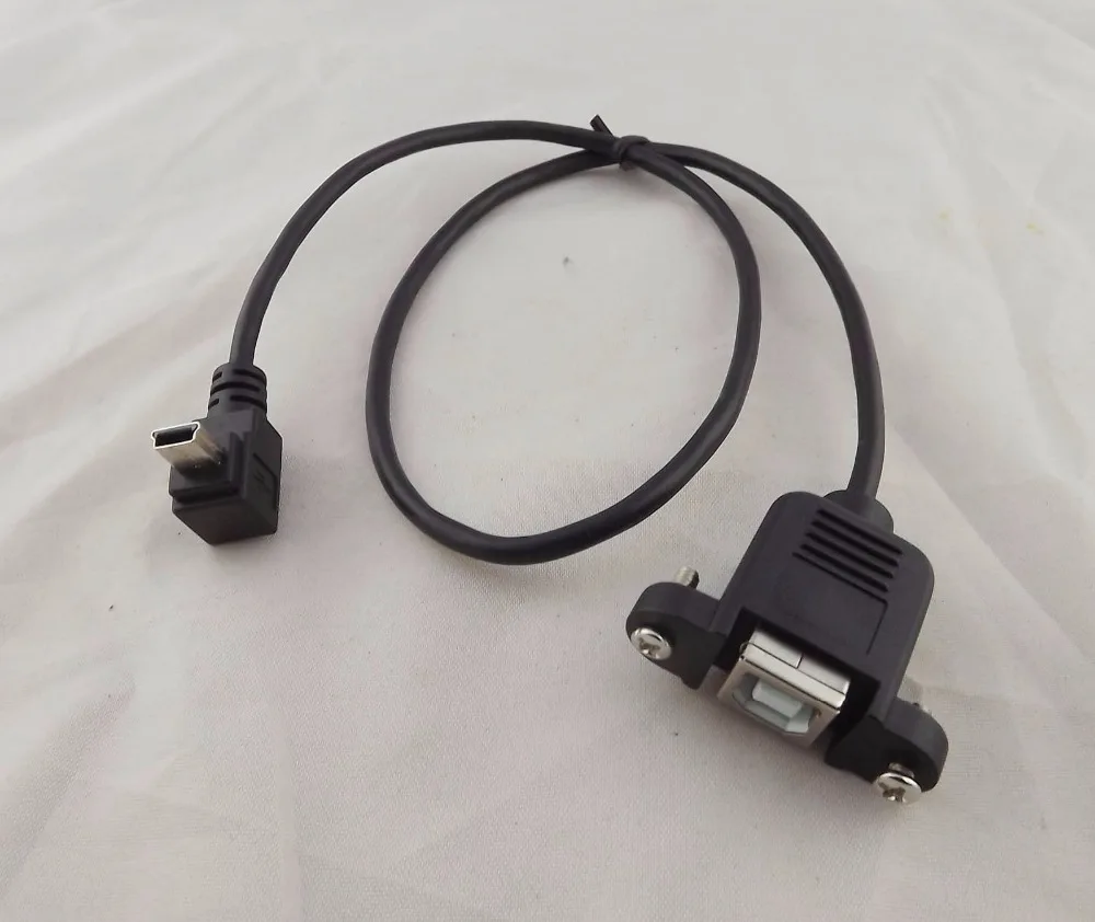 USB 2 0 B Female To Mini 5 Pin Male Up Angle Панель Крепления для принтера Удлинительный кабель 50 см