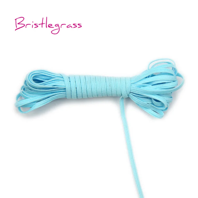 BRISTLEGRASS 5 ярдов 1/" 3 мм Вязание Твердые узкие эластичные спандекс атласная лента повязка для волос галстук платье кружевная отделка DIY шитье