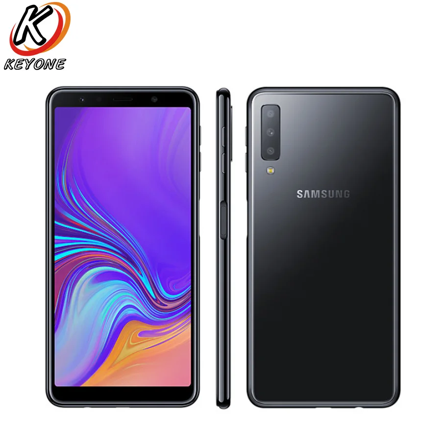 Мобильный телефон samsung Galaxy A7 A750F-DS, 4G LTE, 6,0 дюймов, 4 Гб ОЗУ, 64 Гб ПЗУ, три камеры заднего вида, Android, сканер отпечатков пальцев, смартфон