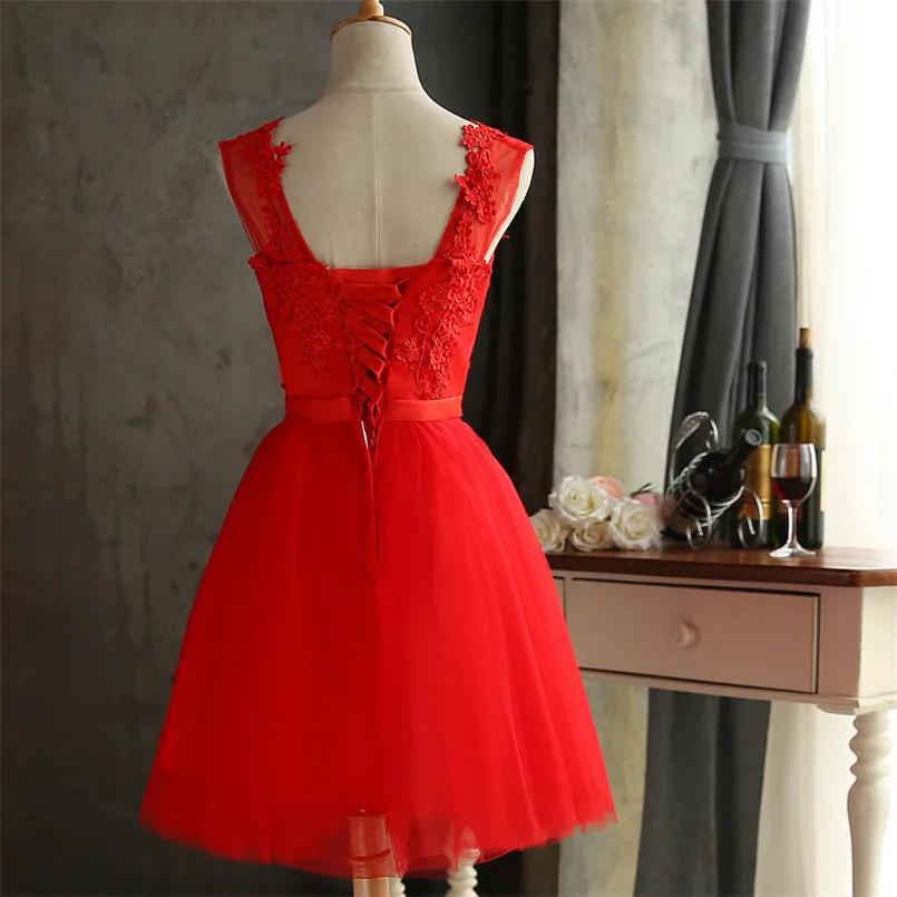 Высококачественное короткое красное платье для выпускного вечера сексуальное