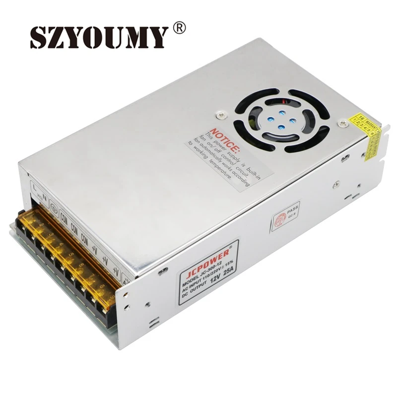 Фотосессия SZYOUMY 12 В 25 А 300 Вт для светодиодной ленты AC 110-240 вход постоянного тока