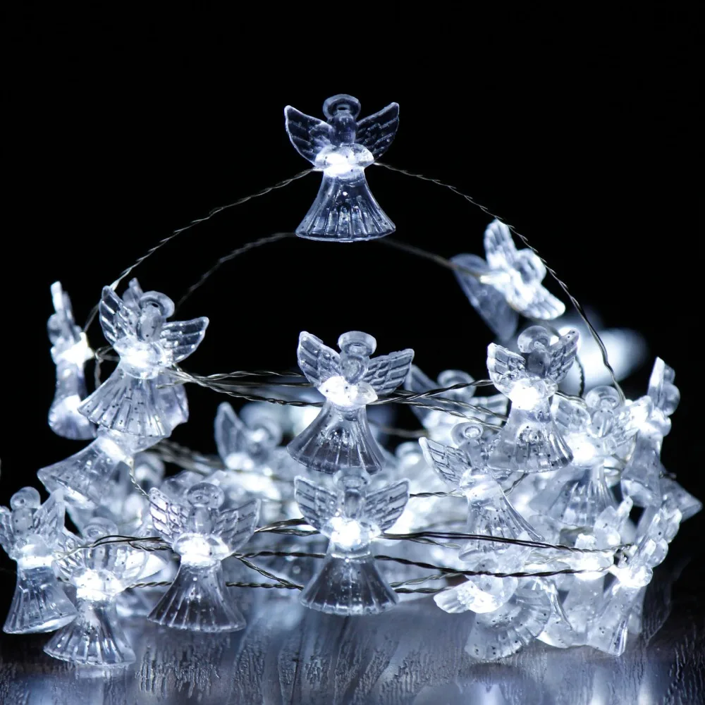 Рождество Ангел светодиодный Фея огни строки 10 футов Медный провод диммер