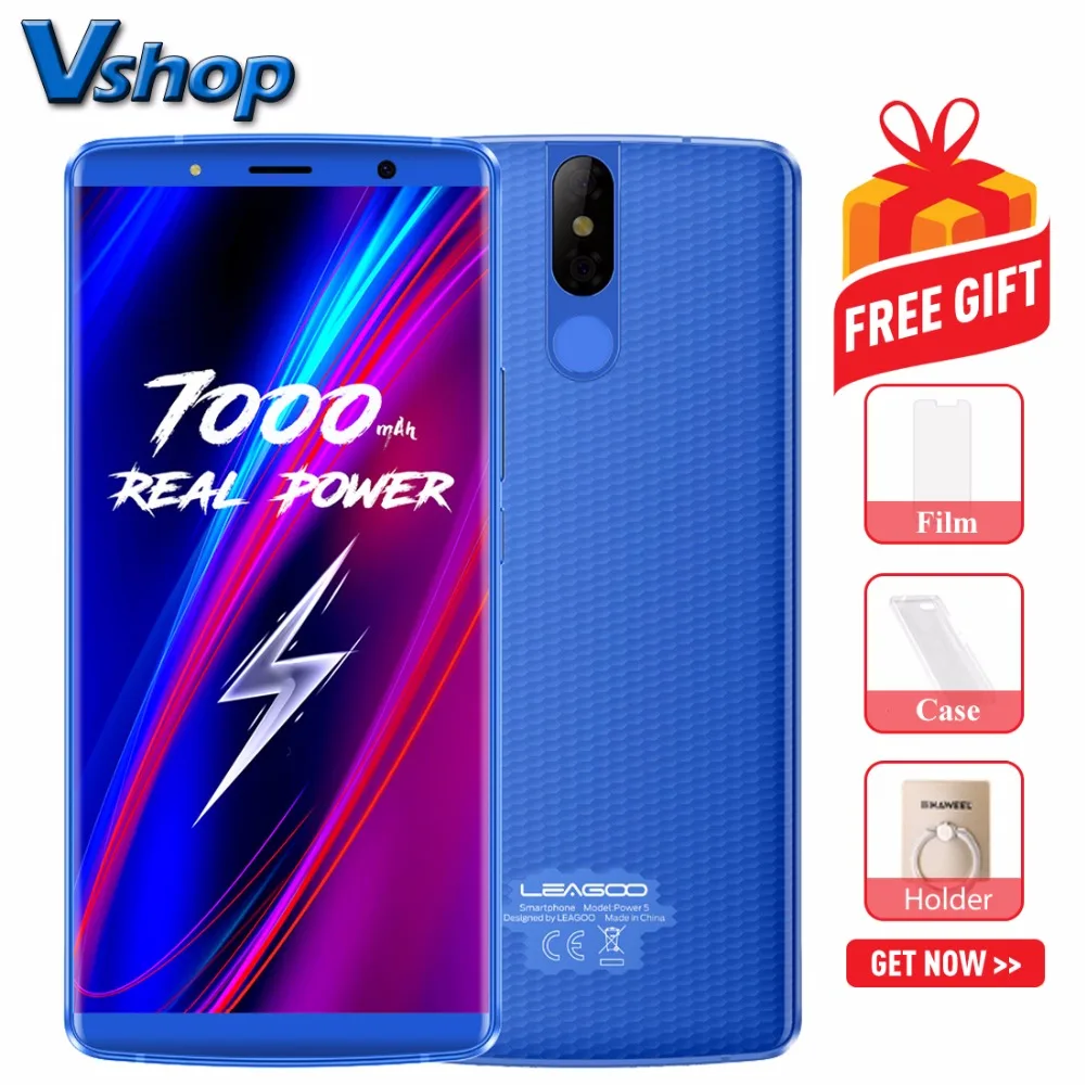 Оригинал LEAGOO power 5 4G мобильные телефоны Android 8 1 6 ГБ + 64 восьмиядерный смартфон 7000