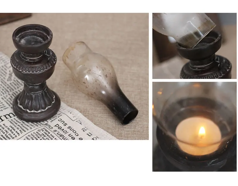 Ностальгическая старинная керосиновая лампа, подсвечник, фигурка, винтажные изделия из смолы, европейский домашний декор, конная лампа, украшение, ретро подарок, фигурки