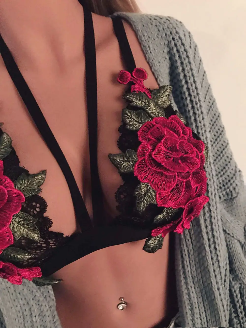 Женский кружевной бюстгальтер без косточек с цветочным принтом|vest top|camis womenbra bustier