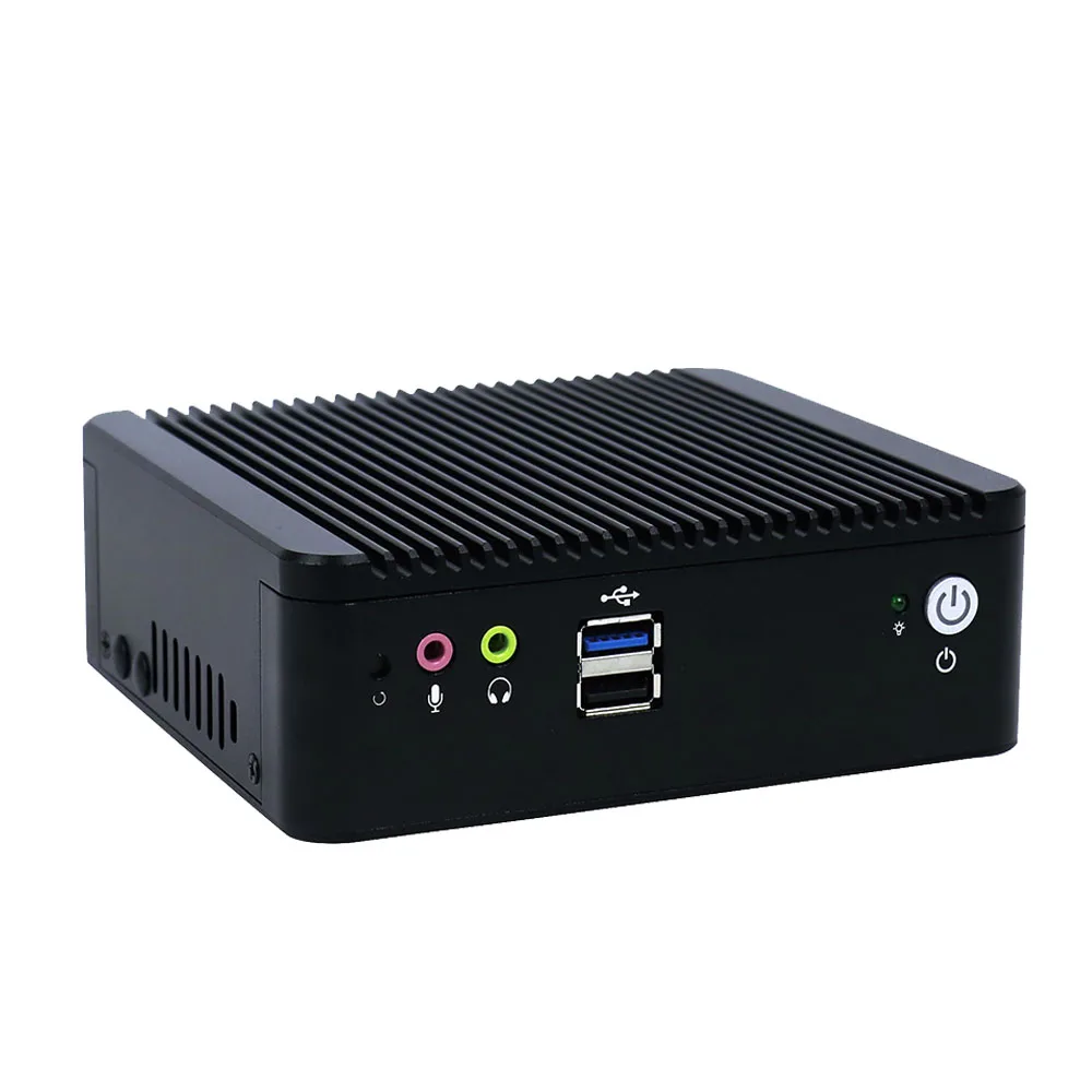 Мини ПК без вентилятора Yanlin J1900 четырехъядерный процессор 2 * intel i211 AT lan Встроенный