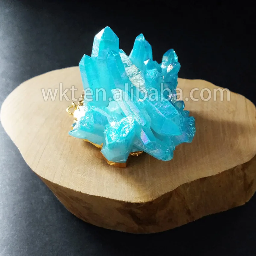WT P551 великолепный лечебный Кристал водная аура кварц|f pendant|crystal auraaqua aura |