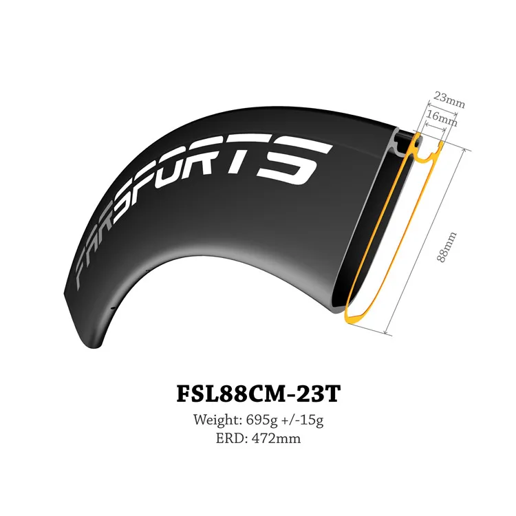 88x23mm 695g 700C не внешний отверстия 23 мм 25 мм широкий клинчерные диски 30 38 50 60 88 мм дороги углерода диски для колеса велосипеда u-образный 16-32 H бескамерные обода - Цвет: 88x23mm 695g