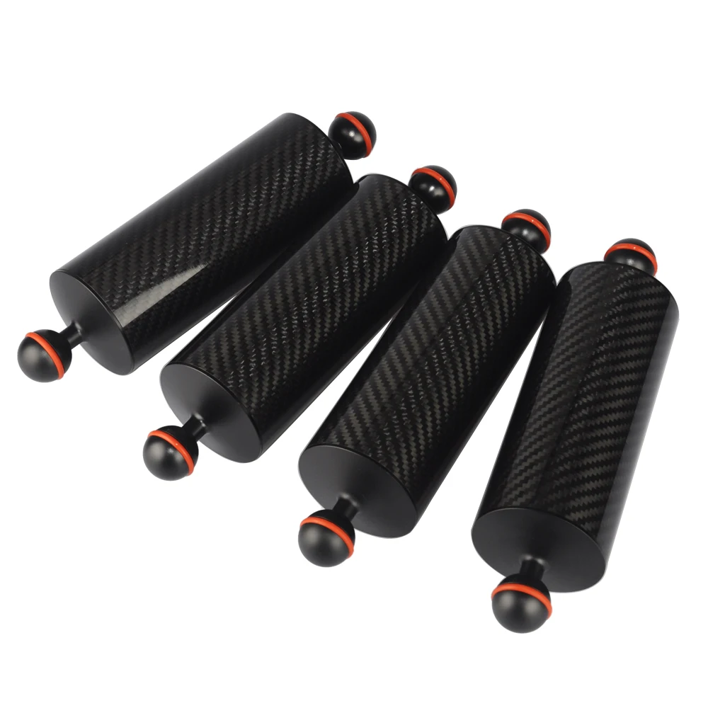 

MINIFOCUS 4pcs 10 inch Carbon Fiber Float Arm Double Ball Buoyancy for Diving Tray Underwater Video Lighting Floating System