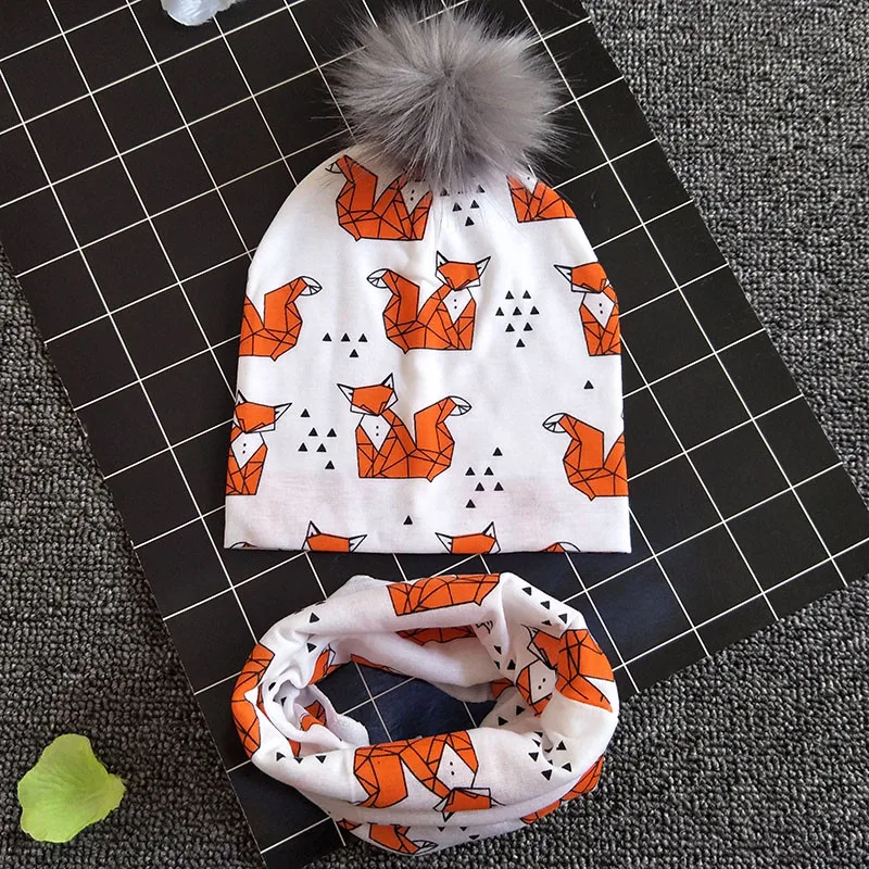 Комплект из 2 предметов для новорожденных, коллекция года, шапка для маленьких мальчиков и девочек с модным принтом, шапка для маленьких мальчиков и девочек, шапка для малышей, комплект для девочек