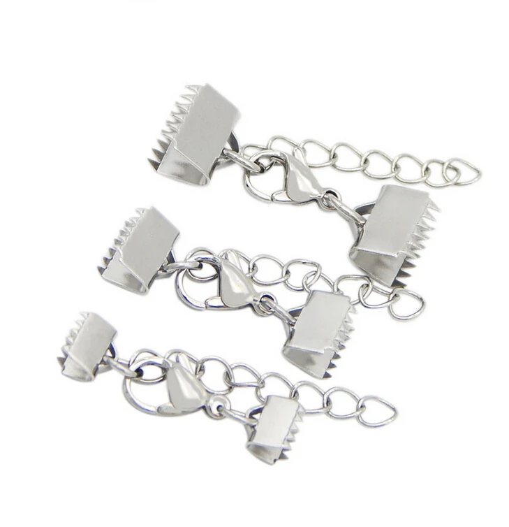 Концевые застежки для шнура из нержавеющей стали 10 компл./лот|clasps connector|fastener