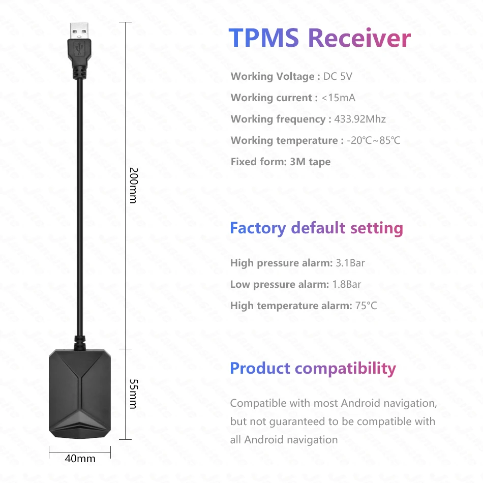Jansite TPMS автомобильных шин давление сигнализации мониторы системы Солнечный мощность зарядки дисплей умный температура Предупреждение с 4 Датчики