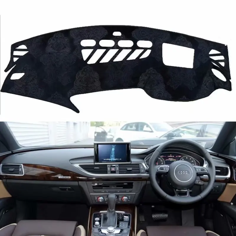 

Для Audi A7 S7 Sportback 2007 2012 2014 2018 фланелевый Dashmat приборная панель покрывает Dash колодки коврик в машину солнцезащитный чехол на заказ
