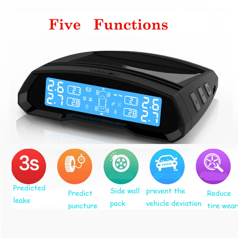 Система контроля давления в шинах CAREUD TPMS Solar U802 4 внутренних датчика