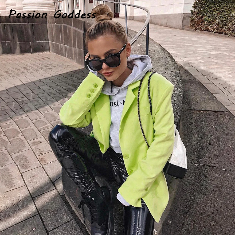 

Women Long Blazer Cardigans V Neck OL Loose Outwear Jackets Green Blazers Single Breasted Party Club Jacket Suit Blazer Feminino