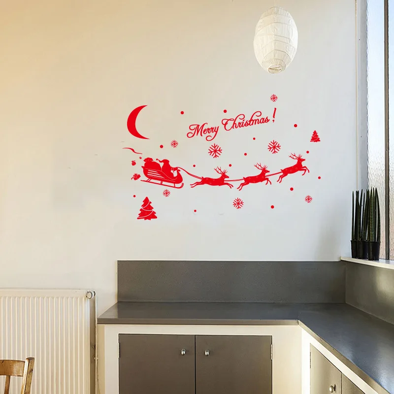Popular Christmas Decoration Window Stickers Home Decor Decals Xmas House | Дом и сад