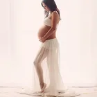 Длинная шифоновая юбка для беременных, с поясом, для фотосессии, для беременных, простая, длинная, прозрачная, для женщин, новое поступление