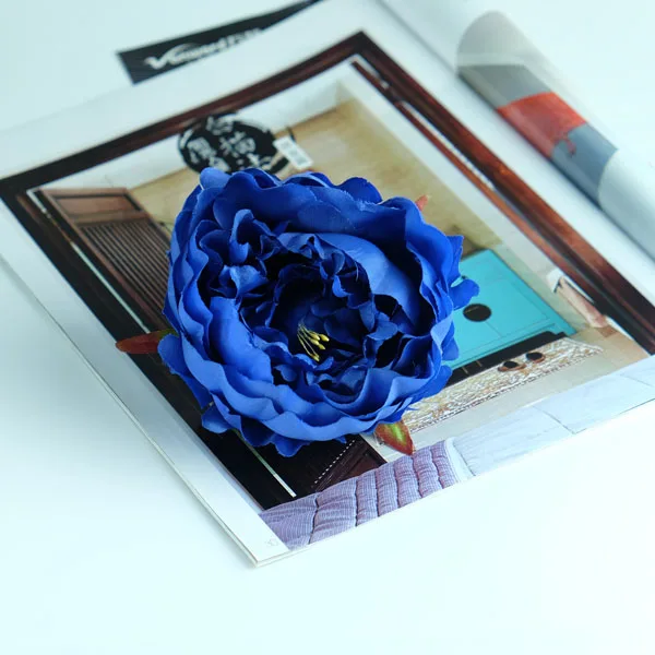 royal blue 20 шт., искусственные декоративные пионы, имитация, сделай сам, шелковая Цветочная головка для свадьбы, дома, вечерние украшения, высокое качество, цветы - Цвет: royal blue