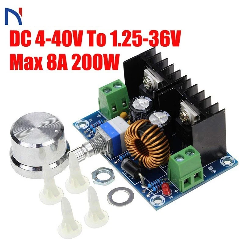 Макс 8A 200 Вт DC понижающий преобразователь DC-DC Питание XL4016 ШИМ регулируемый 4-40V до 1,25-36 V понижающий модуль