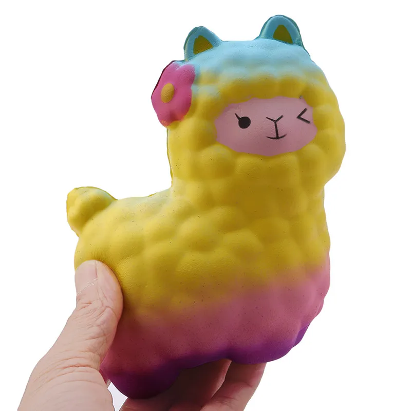 Jumbo Squishie Милая Радуга Альпака хлеб мягкий медленно поднимающийся кулон телефон