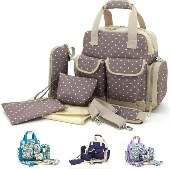 5 шт./компл. сумки для подгузников в горошек брендовая большая сумка