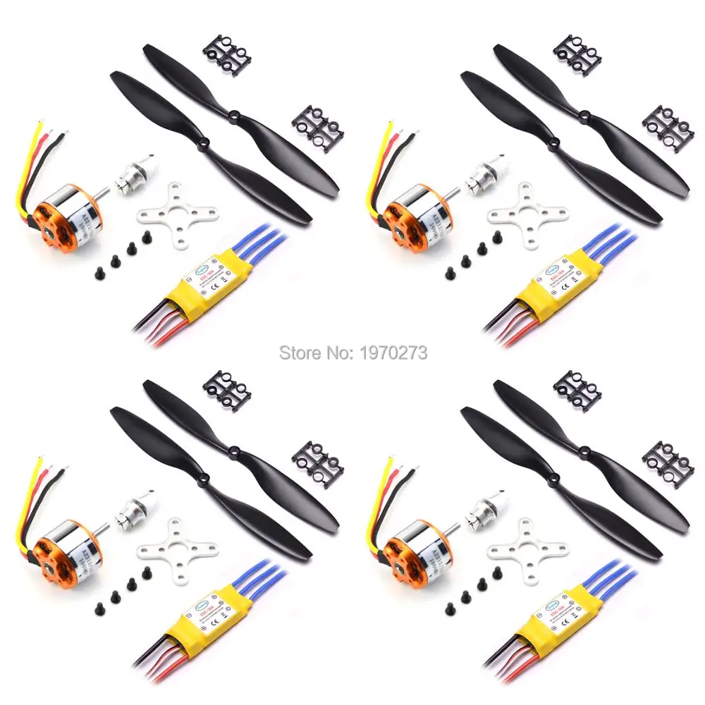 A2212 2212 1000KV бесщеточный двигатель Outrunner + 30A ESC 1045 Пропеллер для F450 S500 S550