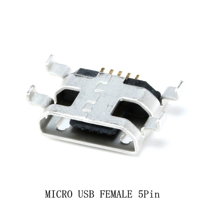 50 шт. разъем Micro USB 5pin Тяжелая пластина 0 8 мм B тип нет боковой Женский Разъем для