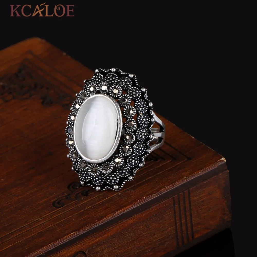 Набор ювелирных изделий KCALOE Opal винтажный черный фианит стразы античный