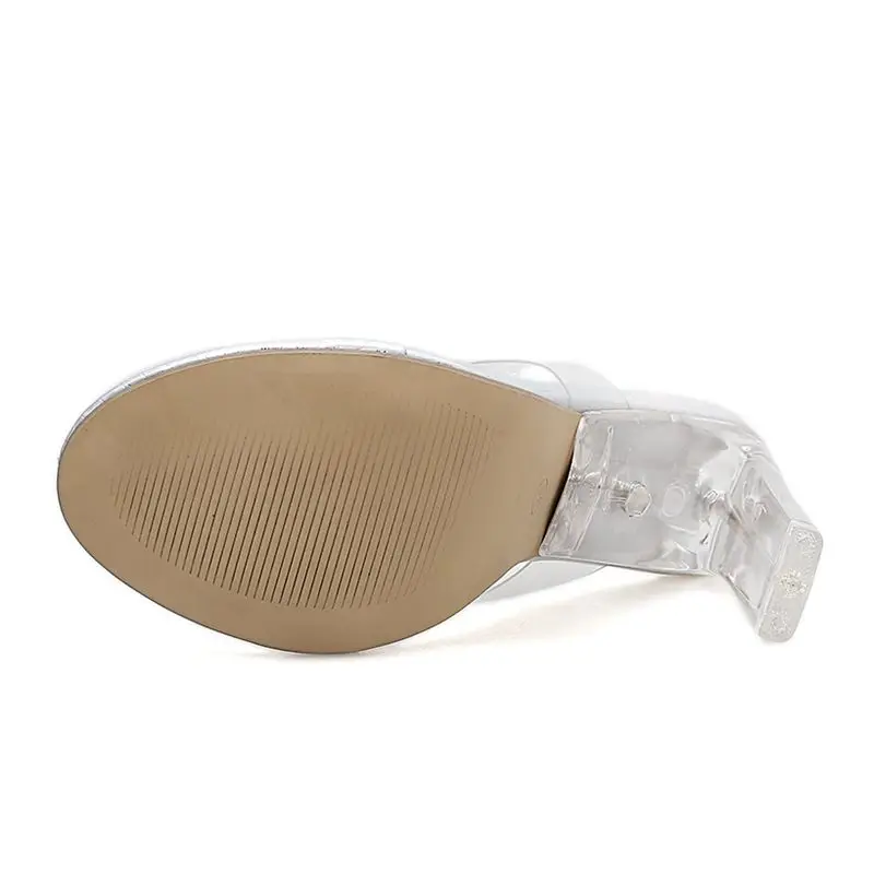 

MeiLiKeLin High Quality Crystal Heel Transparent Slippers High Heels Women Flip Flops Sexy Party Ladies Slippers Shoes Summer