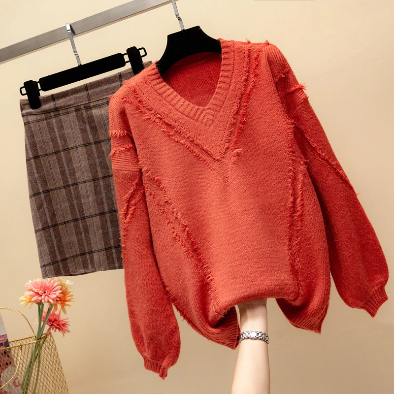 MY016 Sweater women new winter 2018 Sweet korean Loose Patchwork sweater female Solid pullover v-neck long sleeve sexy | Женская одежда