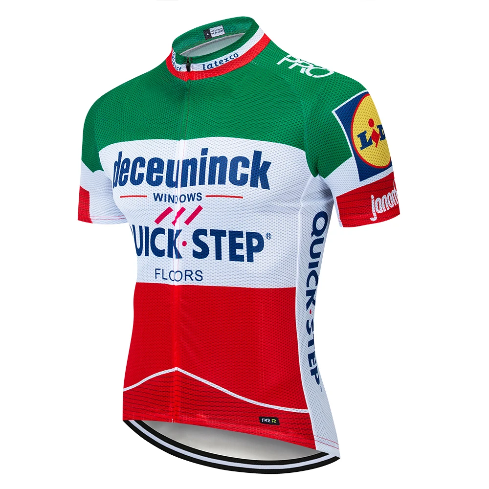 Команда 2019 Quickstep Мужская Летняя одежда с коротким рукавом для велоспорта