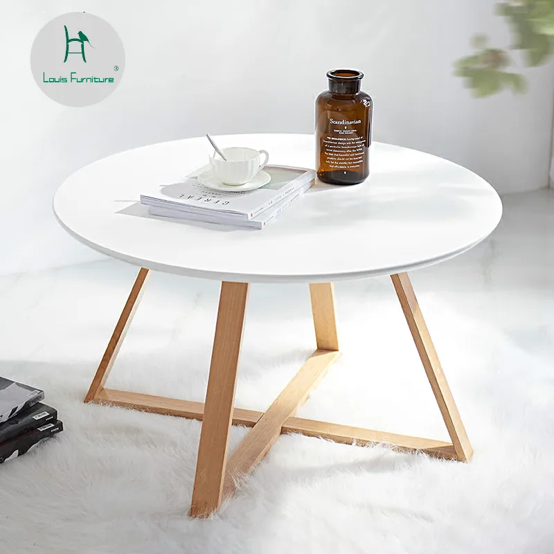 

Современный небольшой креативный белый простой чайный столик Louis Fashion с изображением Северной Европы для гостиной из массива дерева