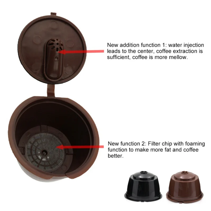 3 шт./компл. многоразовые Nescafe Dolce Gusto Кофе фильтр для кофе чашки многоразового шапки с ложка-кисточка фильтры Pod мягкий вкус