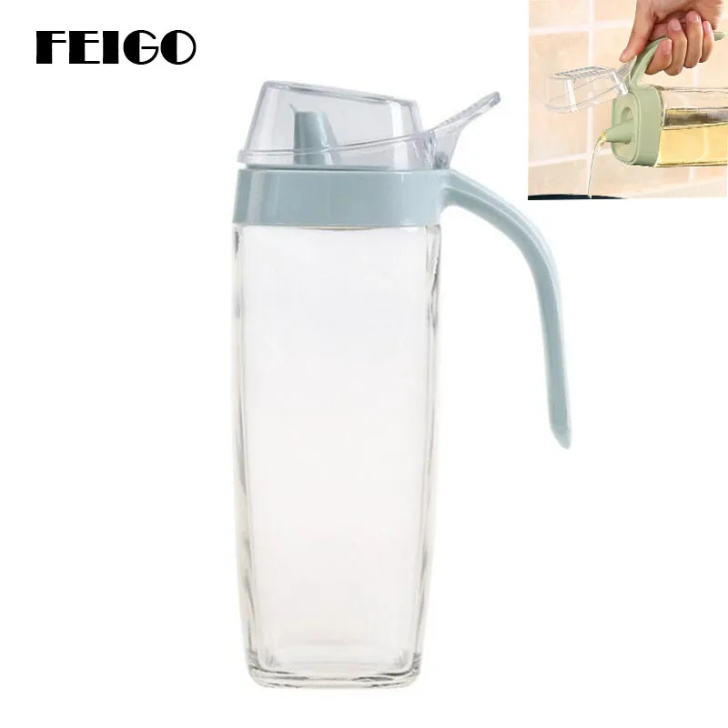 

FEIGO 1Pcs Olive Oil Jar Vinegar Bottle 350ML/550ML Glass Jug Tank Pot Soy Sauce Oil Bottle Vinegar Bottles Kitchen Tools F638