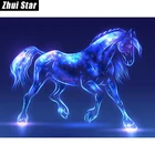 Алмазная вышивка 5D сделай сам с флуоресцентной лошадью, полная выкладка, мозаика из страз, украшение для свадьбы