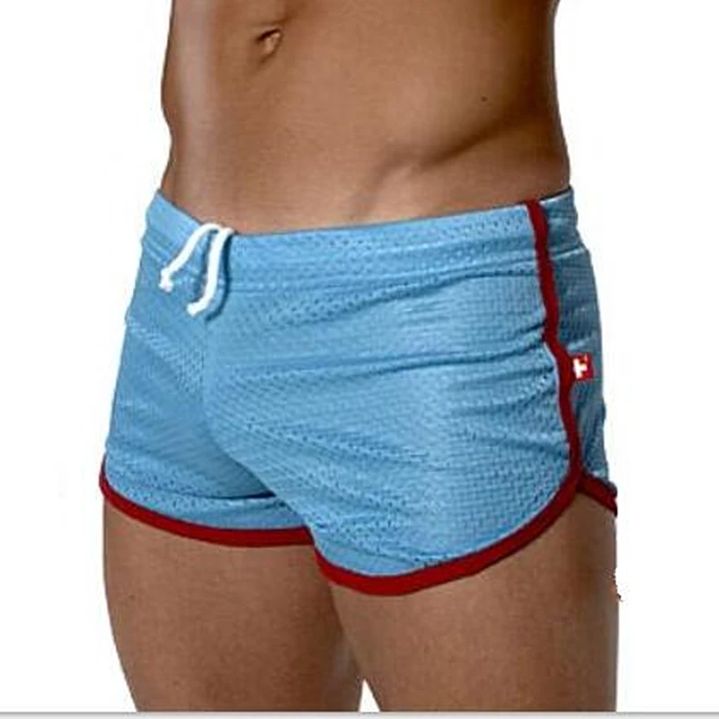 Мужские повседневные шорты темно синие короткие с двойной сеткой сексуальное