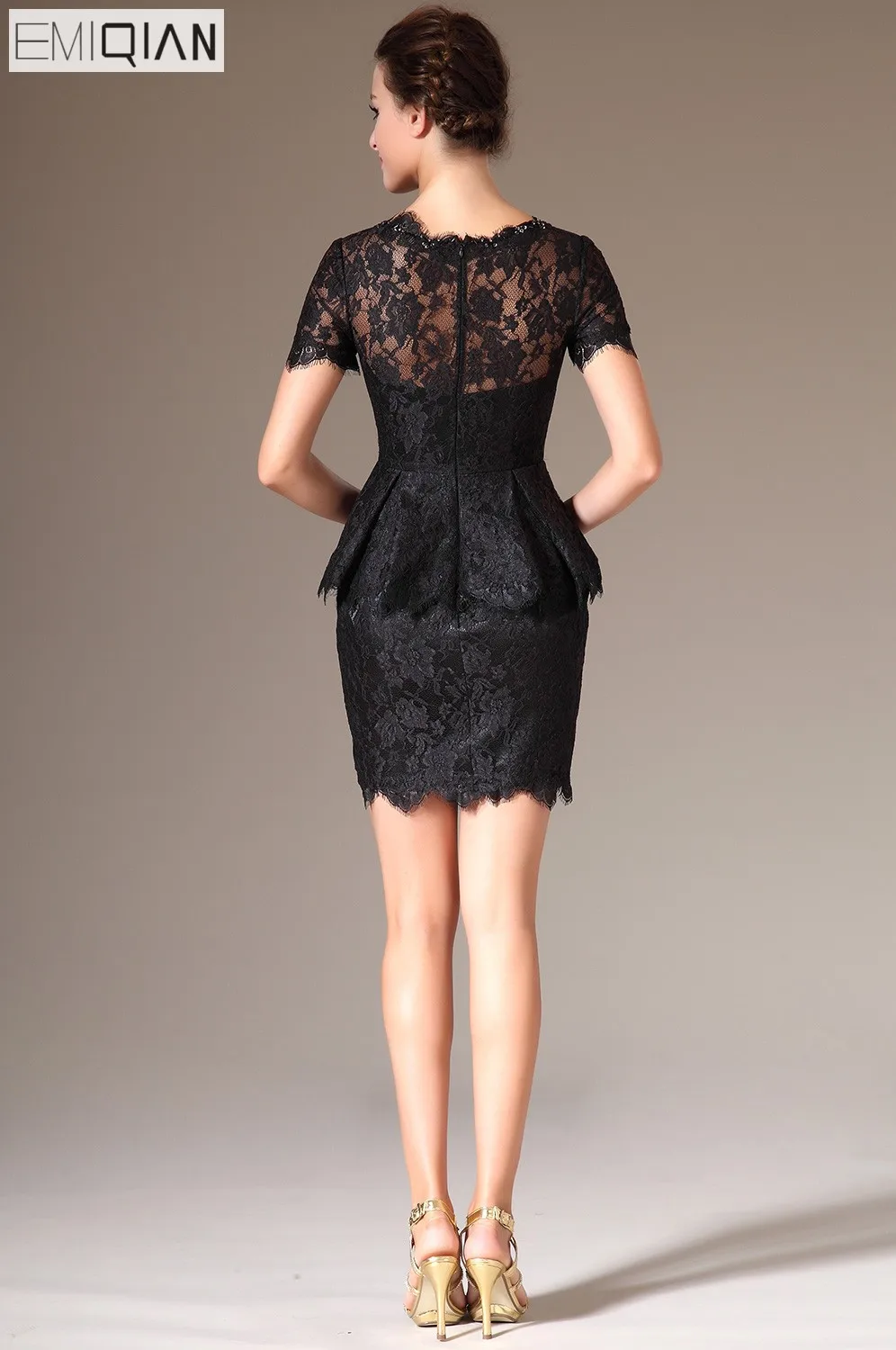 Новые черные кружевные коктейльные мини платья с зубчатым вырезом и коротким