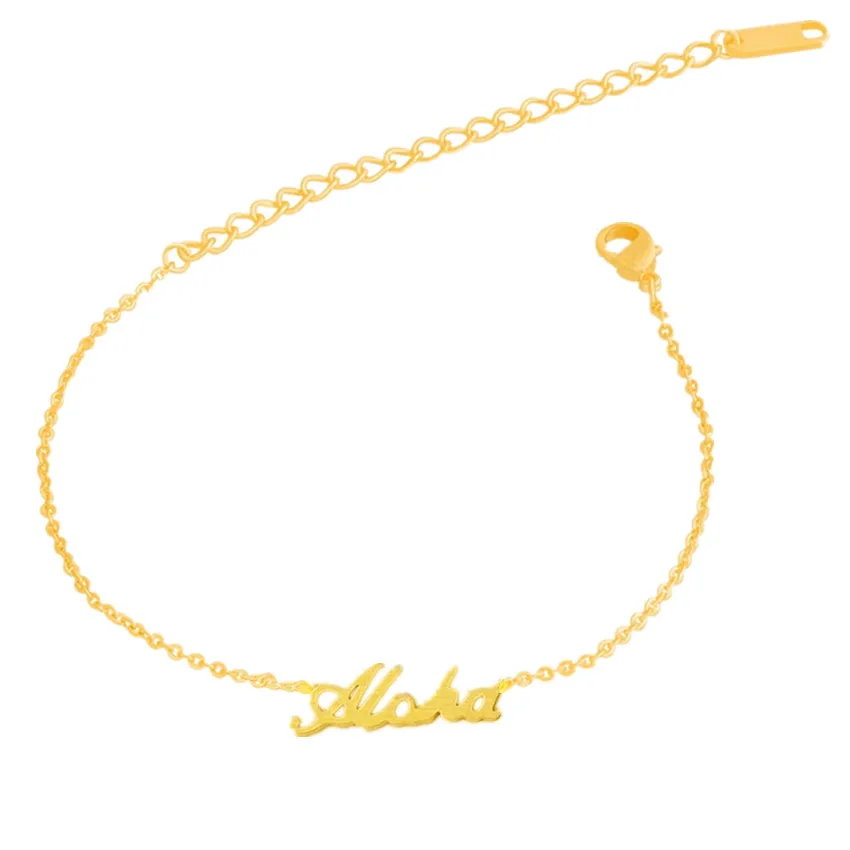 Нержавеющая сталь минималистский Aloha Браслеты для Для женщин себе браслет